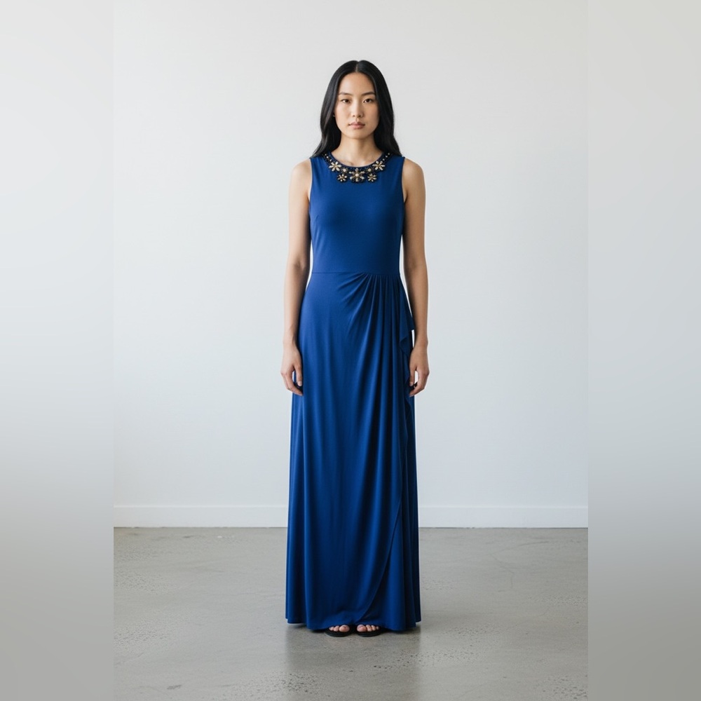 Ralph Lauren Formal Maxi Dress Rhinestone sz 10